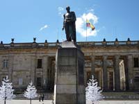 Statue of Simon Bolivar in Bogota's Bolivar Square