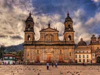 Bogota's main cathedral is on the eastern side of Bolivar Square