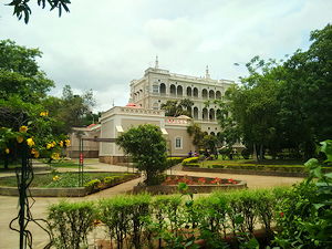 Aga Khan Palace as viewed from the left rear side