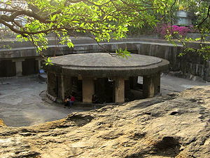 A photo of the Pataleshwar Cave temple in Pune, India