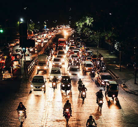 Traffic in the evening in Pune, India