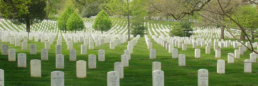 Symetrical graves at Arlington Cemetery