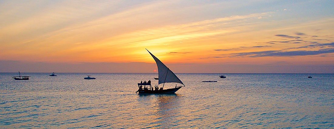A sunset cruise on a Dhow off the coast of Zanzibar