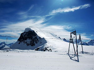 Ski area on the Breithorn plateau at 3,900m altitude